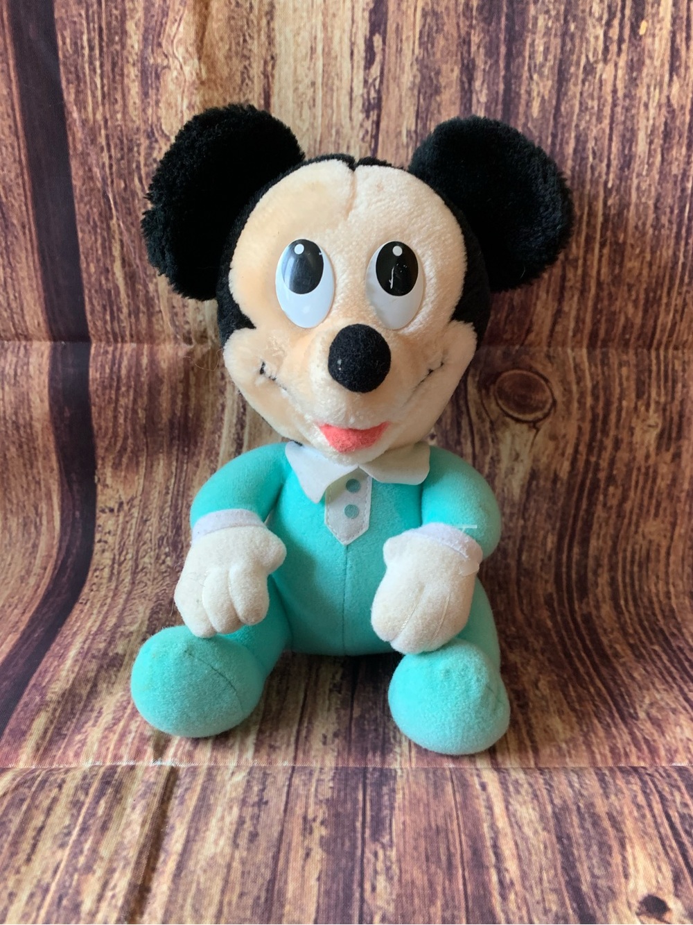 Playskool 1984 The Walt Disney Vintage Blue Mickey Mouse Stuffed Plush 9”